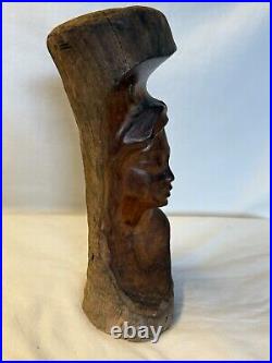 Vintage Rare Hawaiian Goddess Wood Carving 10 Tall