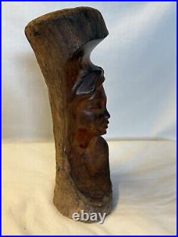 Vintage Rare Hawaiian Goddess Wood Carving 10 Tall