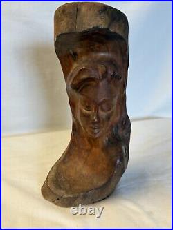 Vintage Rare Hawaiian Goddess Wood Carving 10 Tall