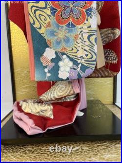 Vintage Rare Japanese Geisha Doll with Glass Wood Case Sculpture