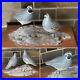 Vintage Rare Quail Wooden Sculpture Carving Jerry Polan Grey Blue White