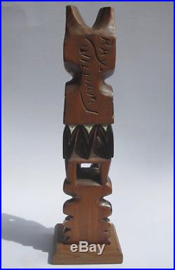 Vintage Ray Williams Northwest Coast Native Art Totem Wood Carving Sculpture 12