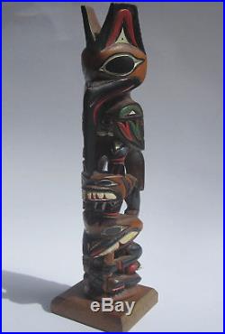 Vintage Ray Williams Northwest Coast Native Art Totem Wood Carving Sculpture 12