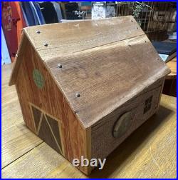 Vintage Reclaimed Barnwood Barn Sculpture Carolyn Linton Green Meadow Folk Art
