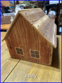 Vintage Reclaimed Barnwood Barn Sculpture Carolyn Linton Green Meadow Folk Art
