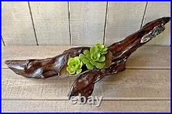 Vintage Redwood Burl & Pounded Copper Art Sculpture Handmade