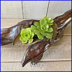 Vintage Redwood Burl & Pounded Copper Art Sculpture Handmade