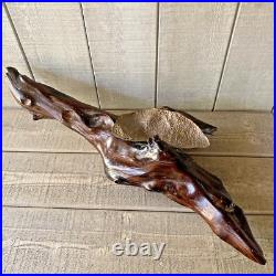 Vintage Redwood Burl & Pounded Copper Art Sculpture Handmade