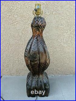 Vintage Retro Witco Tiki Lamp Sculpture Mid Century Modern MCM Wood Carved