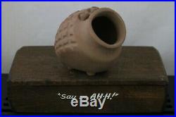Vintage Robert Maxwell Beastie U Name It Pottery Sculpture with Wood Display