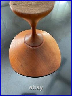 Vintage Rude Osolnik Hand Carved Wood Compote With Fruit, Excellent Condition