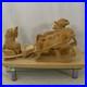 Vintage Russian Handmade 17 SIBERIAN BEAR Driving TROIKA Carved Wood Sculpture