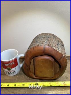 Vintage SPANCRAFT Hand Carved Wooden Trinket Dual Drawer Jewelry Box