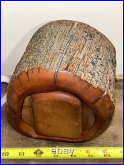 Vintage SPANCRAFT Hand Carved Wooden Trinket Dual Drawer Jewelry Box