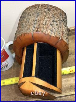 Vintage SPANCRAFT Hand Carved Wooden Trinket Dual Drawer Jewelry Box