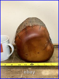 Vintage SPANCRAFT Hand Carved Wooden Trinket Dual Drawer Jewelry Box