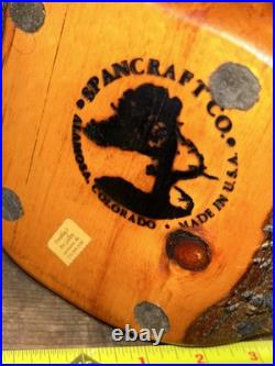 Vintage SPANCRAFT Hand Carved Wooden Trinket Dual Drawer Jewelry Box