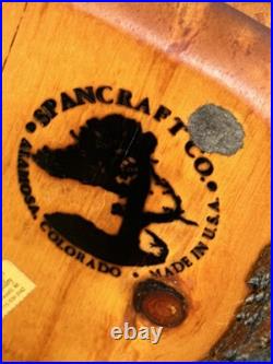 Vintage SPANCRAFT Hand Carved Wooden Trinket Dual Drawer Jewelry Box