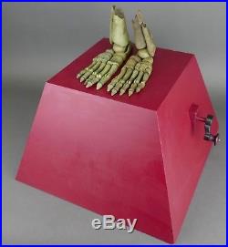 Vintage STEVE ARMSTRONG Kinetic Sculpture Automata Skeleton Feet Red Listed