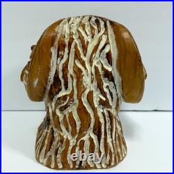 Vintage Sarreid Ltd Hand-Carved Spanish Wooden Ram Head Bust Sculpture Figurine