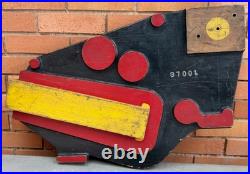 Vintage Sculptural Carved Wood Foundry Art Object Modern Black Yellow Red