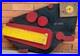 Vintage Sculptural Carved Wood Foundry Art Object Modern Black Yellow Red