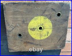 Vintage Sculptural Carved Wood Foundry Art Object Modern Black Yellow Red