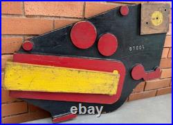 Vintage Sculptural Carved Wood Foundry Art Object Modern Black Yellow Red