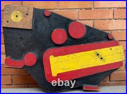 Vintage Sculptural Carved Wood Foundry Art Object Modern Black Yellow Red