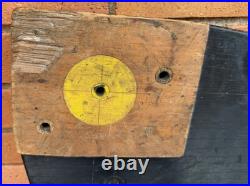 Vintage Sculptural Carved Wood Foundry Art Object Modern Black Yellow Red