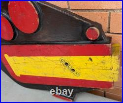 Vintage Sculptural Carved Wood Foundry Art Object Modern Black Yellow Red Vintage Sculptural Carved Wood Foundry Art Object Modern Black Yellow Red