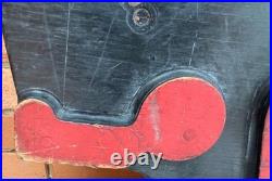 Vintage Sculptural Carved Wood Foundry Art Object Modern Black Yellow Red