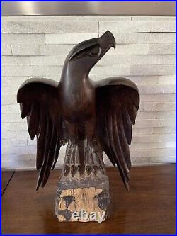 Vintage Seri Ironwood Eagle Sculpture 1960's One Piece Live Edge Base 16 13lbs