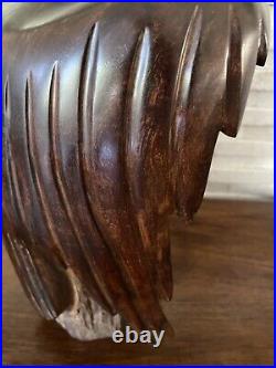 Vintage Seri Ironwood Eagle Sculpture 1960's One Piece Live Edge Base 16 13lbs