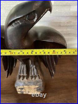 Vintage Seri Ironwood Eagle Sculpture 1960's One Piece Live Edge Base 16 13lbs