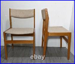 Vintage Set of 2 D-SCAN Mid Century Modern Sculptural Teak Wood Dining Chairs