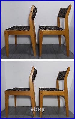 Vintage Set of 4 D-SCAN Mid Century Modern Sculptural Teak Wood Dining Chairs