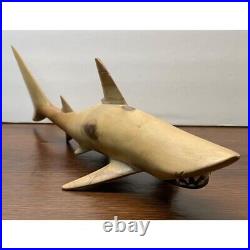 Vintage Shark Ocean Hand Carved Wood Sculpture Micronesia Island Art 16