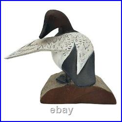 Vintage Shorebird Art Sculpture Duck Decoy Signed FW MW Hand Carved Painted