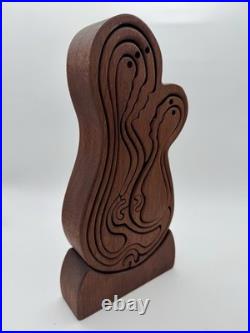 Vintage Signed Bob Ameri Wood Puzzle Mid Cenutury Modern Sculpture MCM