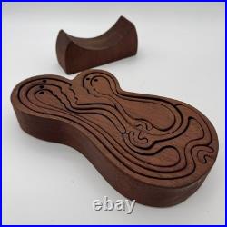 Vintage Signed Bob Ameri Wood Puzzle Mid Cenutury Modern Sculpture MCM