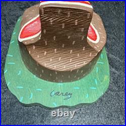 Vintage Signed Craig Carey Folk Art Carved Bear Head Wall Plaque