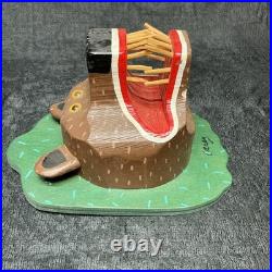 Vintage Signed Craig Carey Folk Art Carved Bear Head Wall Plaque