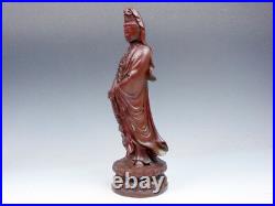 Vintage Solid Rosewood Highly Detailed Hand Carved Kwan-Yin Buddha Prayer Beads