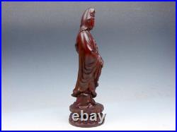 Vintage Solid Rosewood Highly Detailed Hand Carved Kwan-Yin Buddha Prayer Beads