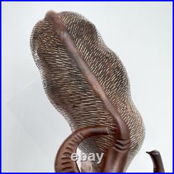 Vintage Solid Wood Water Buffalo Hand Carved Sculpture Large 12 x 7 NICE