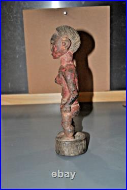 Vintage Spirit Spouse Figure Wood Painted Baule Ivory Coast West Africa
