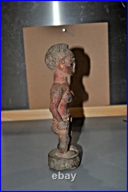 Vintage Spirit Spouse Figure Wood Painted Baule Ivory Coast West Africa