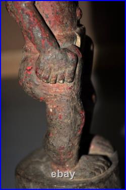 Vintage Spirit Spouse Figure Wood Painted Baule Ivory Coast West Africa