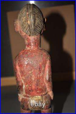 Vintage Spirit Spouse Figure Wood Painted Baule Ivory Coast West Africa
